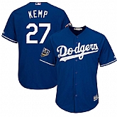 Dodgers 27 Matt Kemp Royal 2018 World Series Cool Base Player Jersey Dzhi,baseball caps,new era cap wholesale,wholesale hats